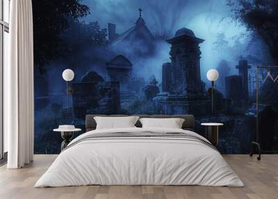 graveyard in the night Wall mural