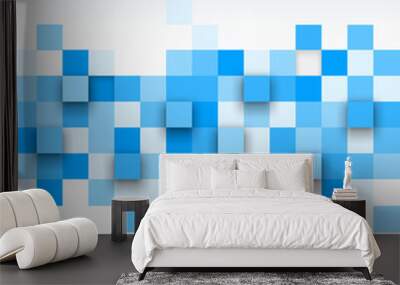 Illustration of abstract texture with squares. Wall mural