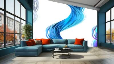 Set of abstract colorful shapes, 3d render Wall mural