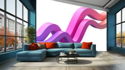 Wavy lines, 3d render Wall mural