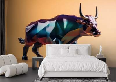 Bull. Bullish market trend , global economy growth, share prices, profit concept Wall mural