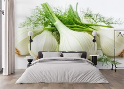 fennel on white background Wall mural