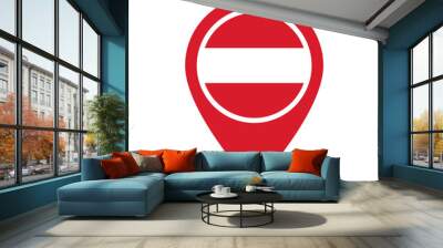 Austria flag location icon Wall mural