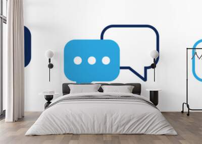 Chat icons. Speech bubble symbol set Wall mural