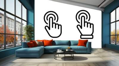 Click hand cursor icon set Wall mural