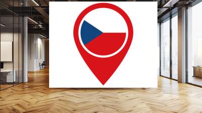 Czech Republic flag location icon Wall mural