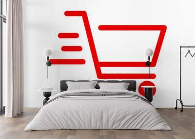 Fast delivery shopping cart icon Wall mural