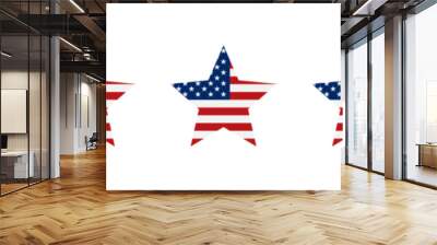 Five star with US flag Wall mural