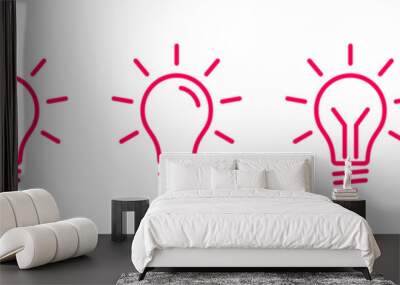 Light bulb icon set Wall mural