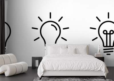 Light bulb icon set Wall mural