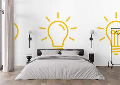 Light bulb icon set Wall mural