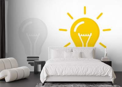 Light bulb on and off Wall mural