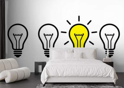 Light bulbs, idea Wall mural