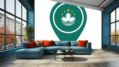 Macau flag location icon Wall mural