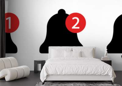 Notification bell icon set Wall mural