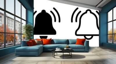 Notification bell icon set Wall mural