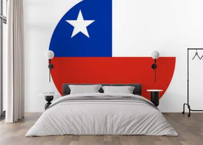 Round Chile flag icon Wall mural