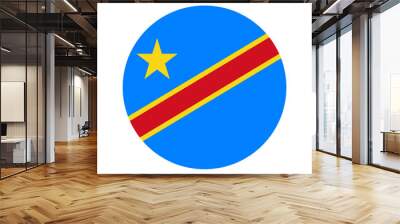 Round Democratic Republic of the Congo flag icon Wall mural