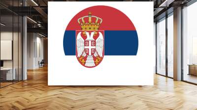 Round Serbia flag icon Wall mural