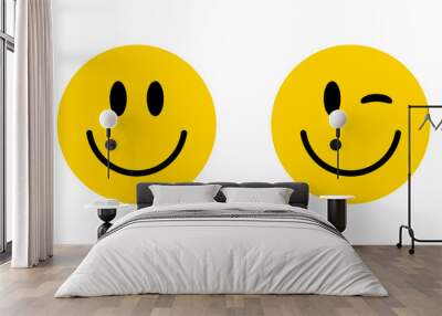 Smiley icon set Wall mural