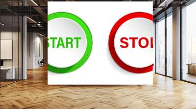 Start and stop button set Wall mural