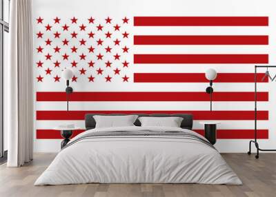 Usa flag silhouette red Wall mural