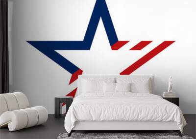 USA star icon Wall mural