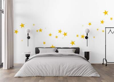 Yellow stars on transparent background Wall mural