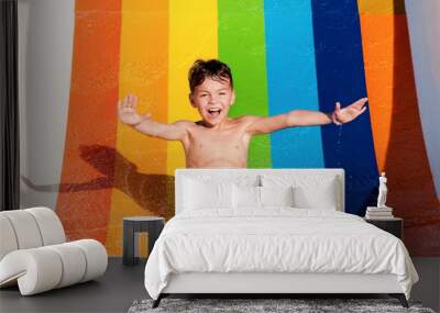 Boy at aqua park Wall mural