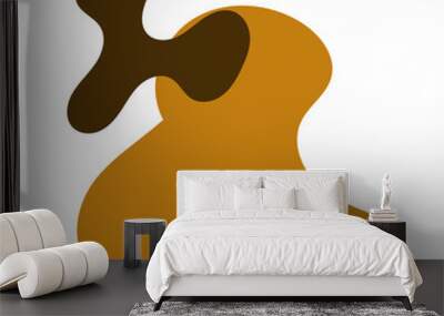  Neutral abstract shapes orange brown decoration  Wall mural