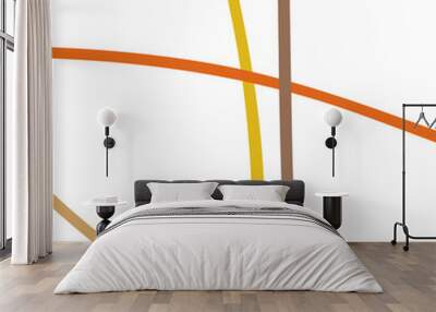 Yellow Brown Graphic Lines Wall mural