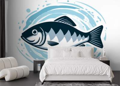 Fish vector illustration. Fish icon for packaging design and seafood market Wall mural