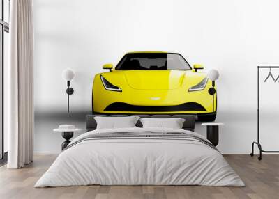 yellow sports car isolated on white background Wall mural