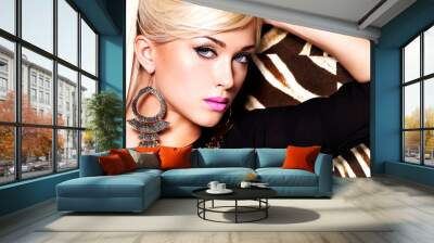 beautiful sexy woman with fashion makeup on face Wall mural