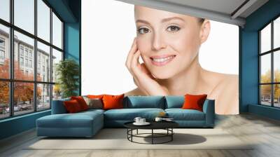 beautiful smiling woman with clean skin Wall mural