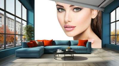 Beauty face of the young beautiful woman Wall mural