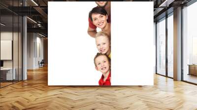 Family with a banner Wall mural