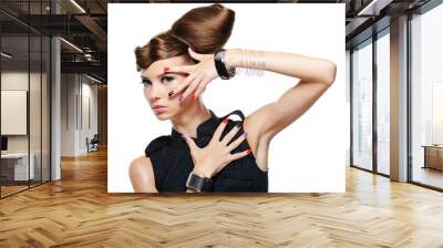 fashion glamour girl with creative hairstyle Wall mural