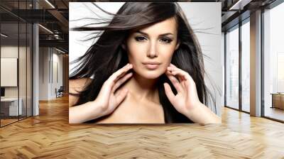 Fashion model  with beauty long straight hair. Wall mural