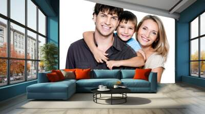 Happy young family Wall mural