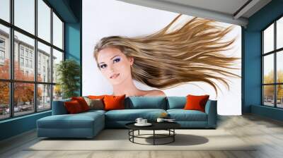 young beautiful woman with beauty hairs Wall mural