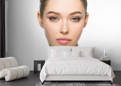 Young woman with beautiful face. Wall mural