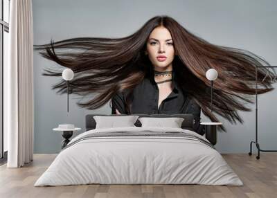 Young woman with long straight hair Wall mural