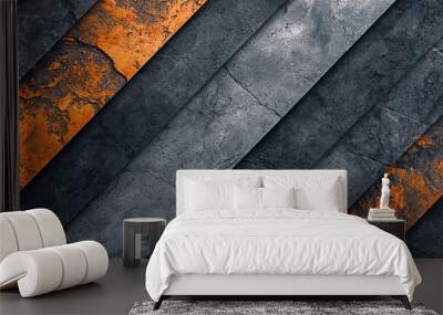 Modern abstract background with a stone texture and diagonal elements, generative AI Wall mural