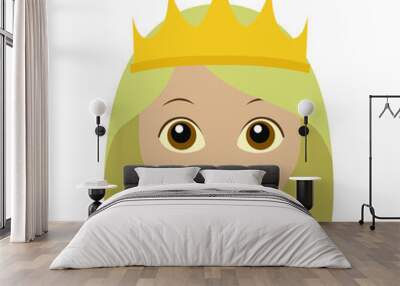 queen emoji face vector illustration Wall mural