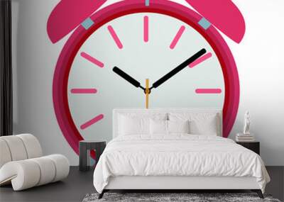 Red alarm clock emoji vector illustration time Wall mural