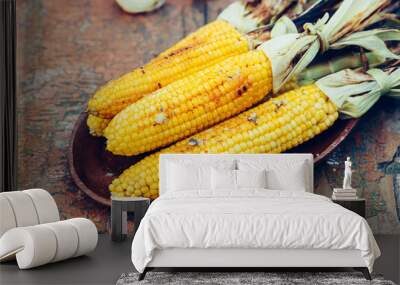 Baked sweet corn cobs Wall mural