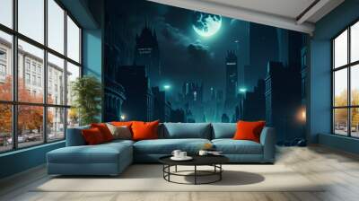 dark night city#2 Wall mural