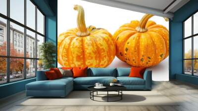 Whole mini pumpkin isolated on white Wall mural