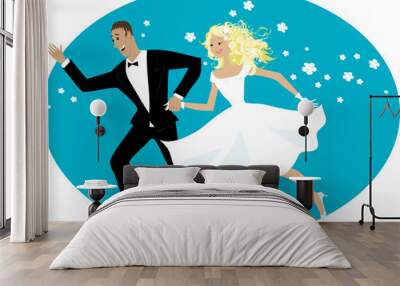 happy newlyweds Wall mural